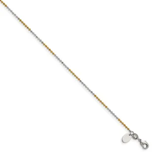 White Yellow Rhodium Brass Plated Beaded Chain