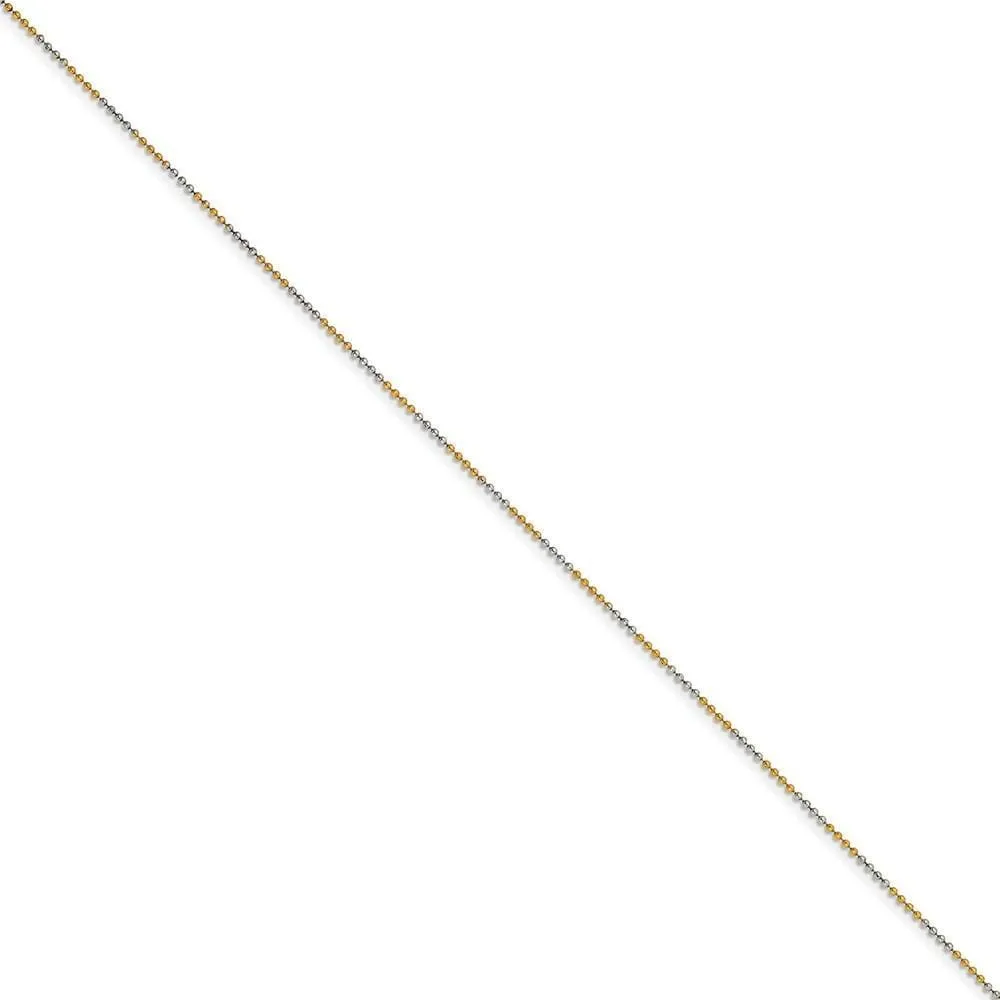 White Yellow Rhodium Brass Plated Beaded Chain