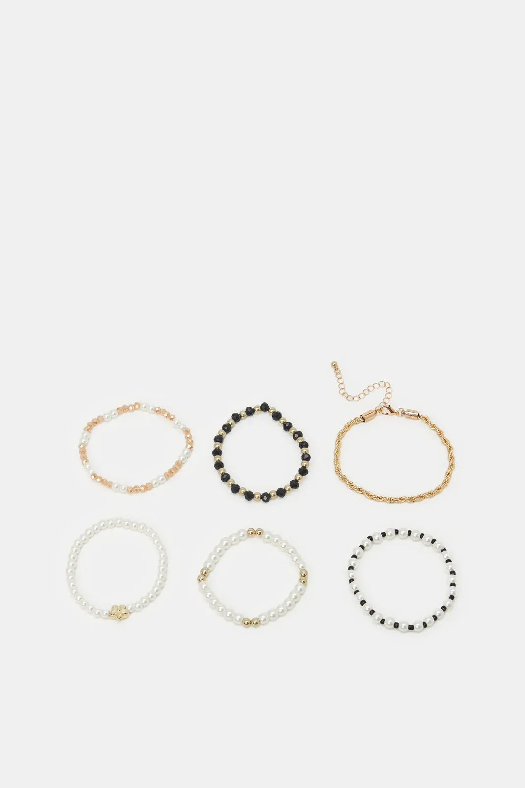 Women Assorted Embellished Bracelets Set (6 Piece)