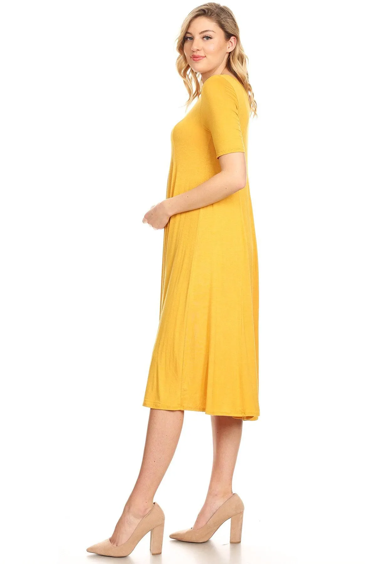 Women's A-Line Short Sleeve Jersey Knit Relaxed Fit Maternity Dress S-3XL