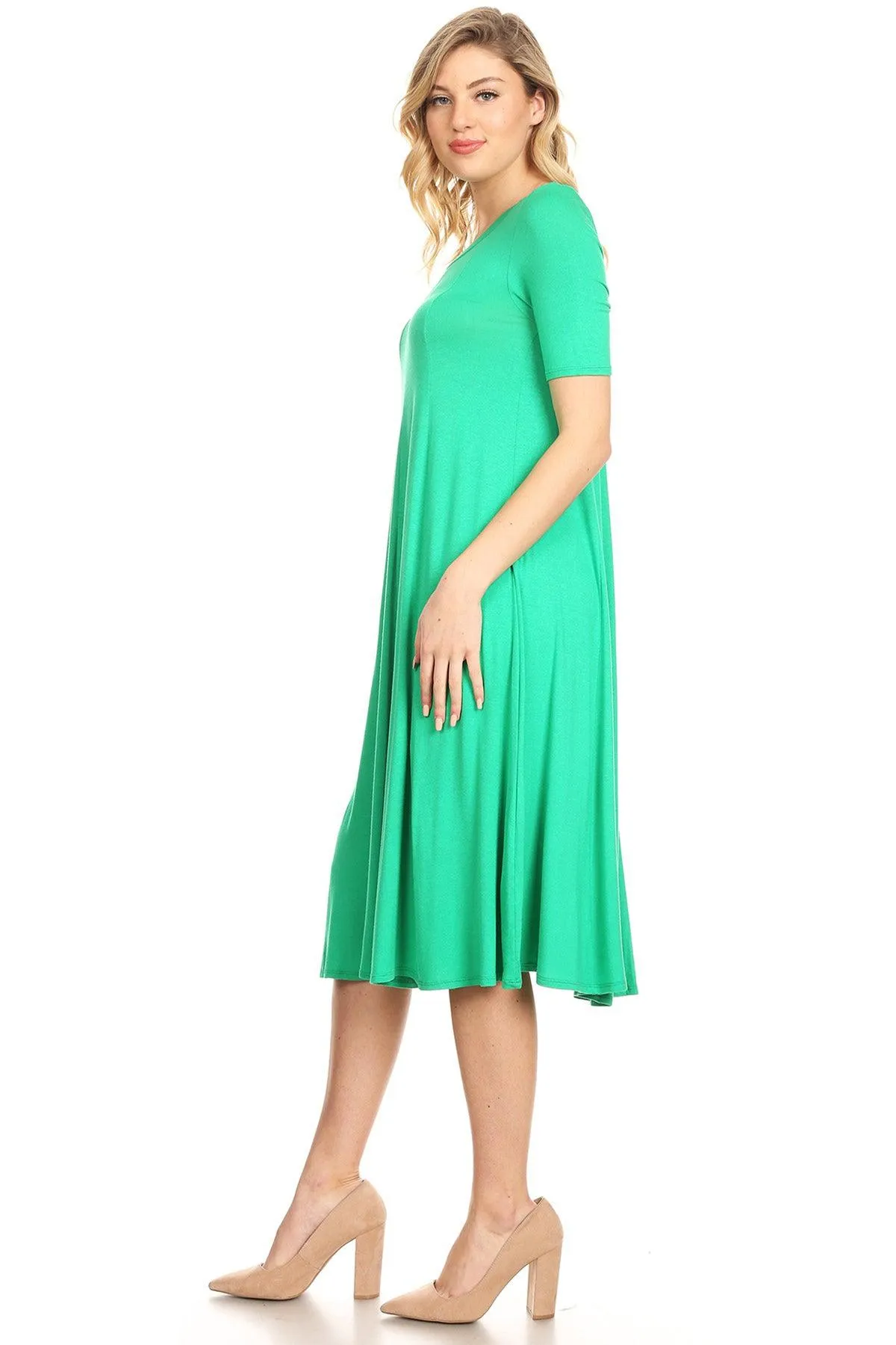 Women's A-Line Short Sleeve Jersey Knit Relaxed Fit Maternity Dress S-3XL