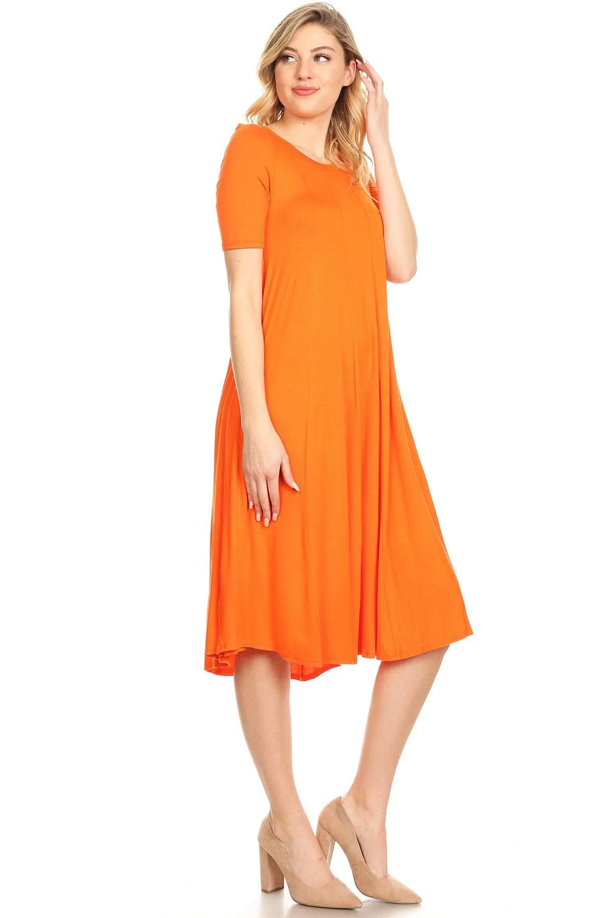 Women's A-Line Short Sleeve Jersey Knit Relaxed Fit Maternity Dress S-3XL