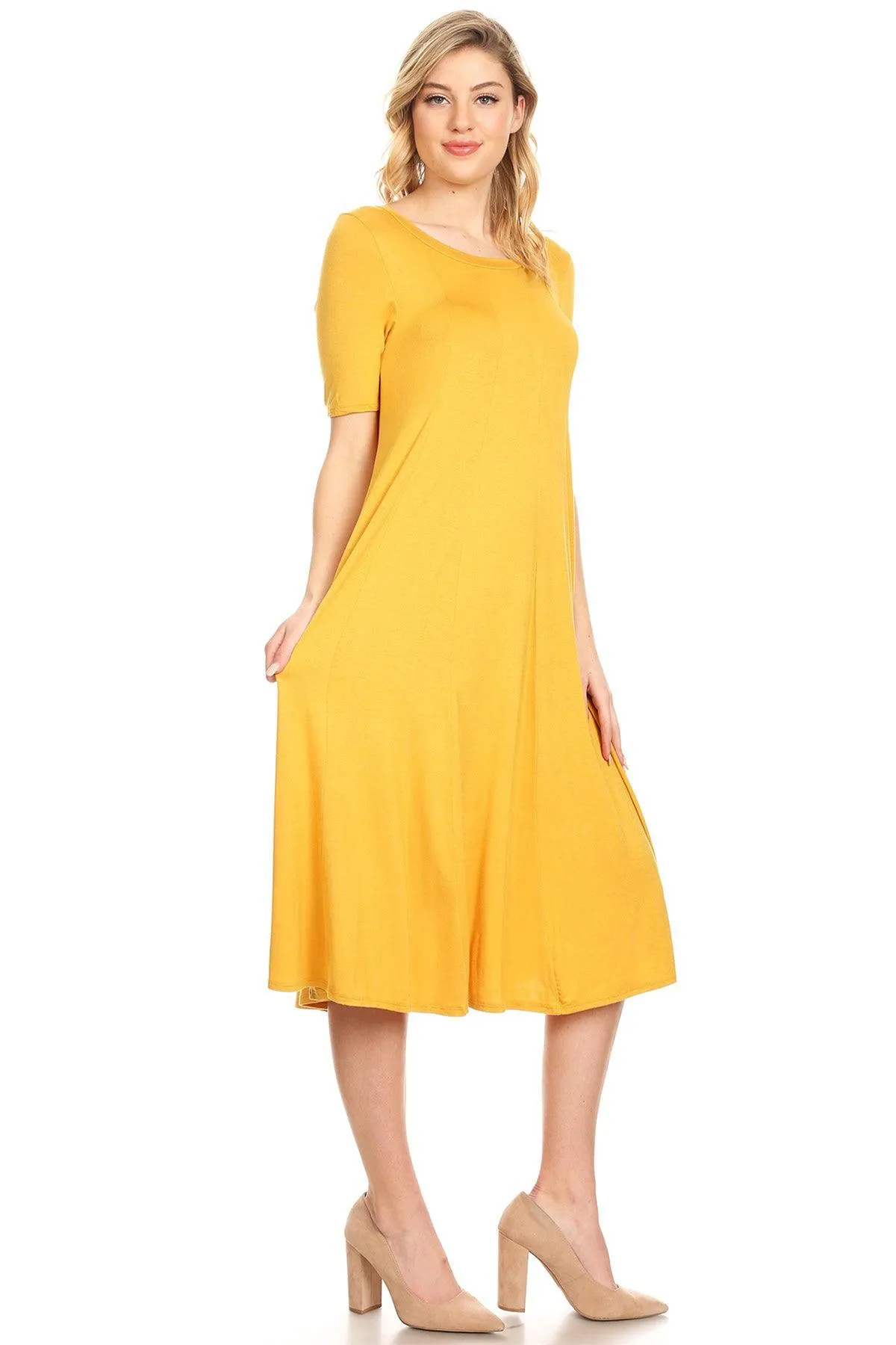 Women's A-Line Short Sleeve Jersey Knit Relaxed Fit Maternity Dress S-3XL