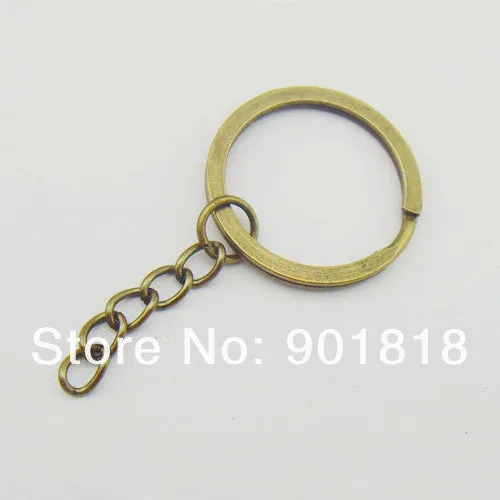 XINYAO 30 pcs/lot Key Ring Key Chain Rhodium Gold Bronze Color 60mm Long Round Split Keychain Keyrings Jewelry Making Wholesale