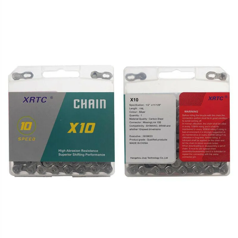 XRTC 6,7,8/9/10 Speed 116 Links Bicycle Chains (1/2x3/32-Inch,1/2x11/128-Inch/) Compatible with 8S,9S